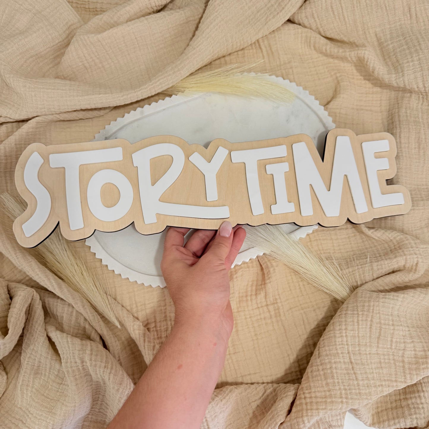 Kids Library Sign | Personalized Storytime Sign, Kids Reading Corner Decor, Kids Bookshelf Decor, Playroom Library Sign.