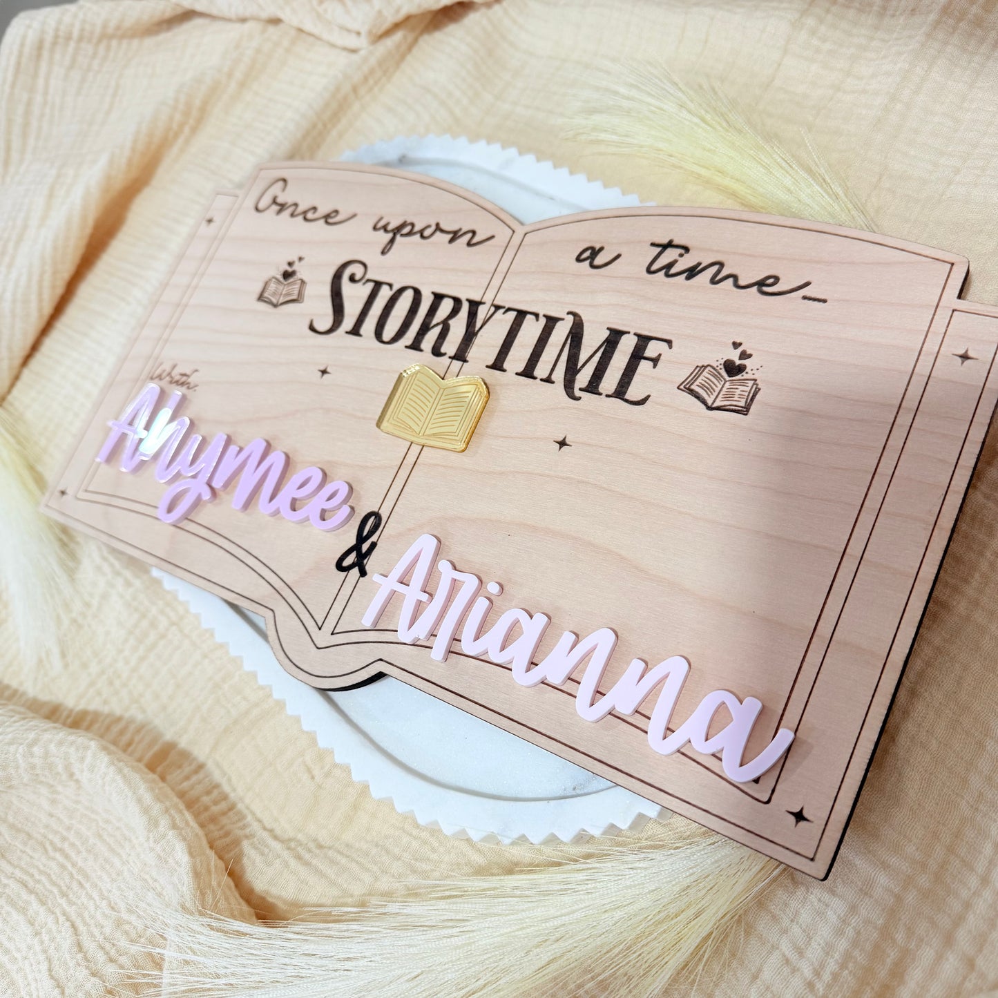 Personalized Storytime Wooden Sign for Kids | Custom Name Nursery Decor | Reading Corner Sign | Kids Room Wall Decor | Homeschool Decor