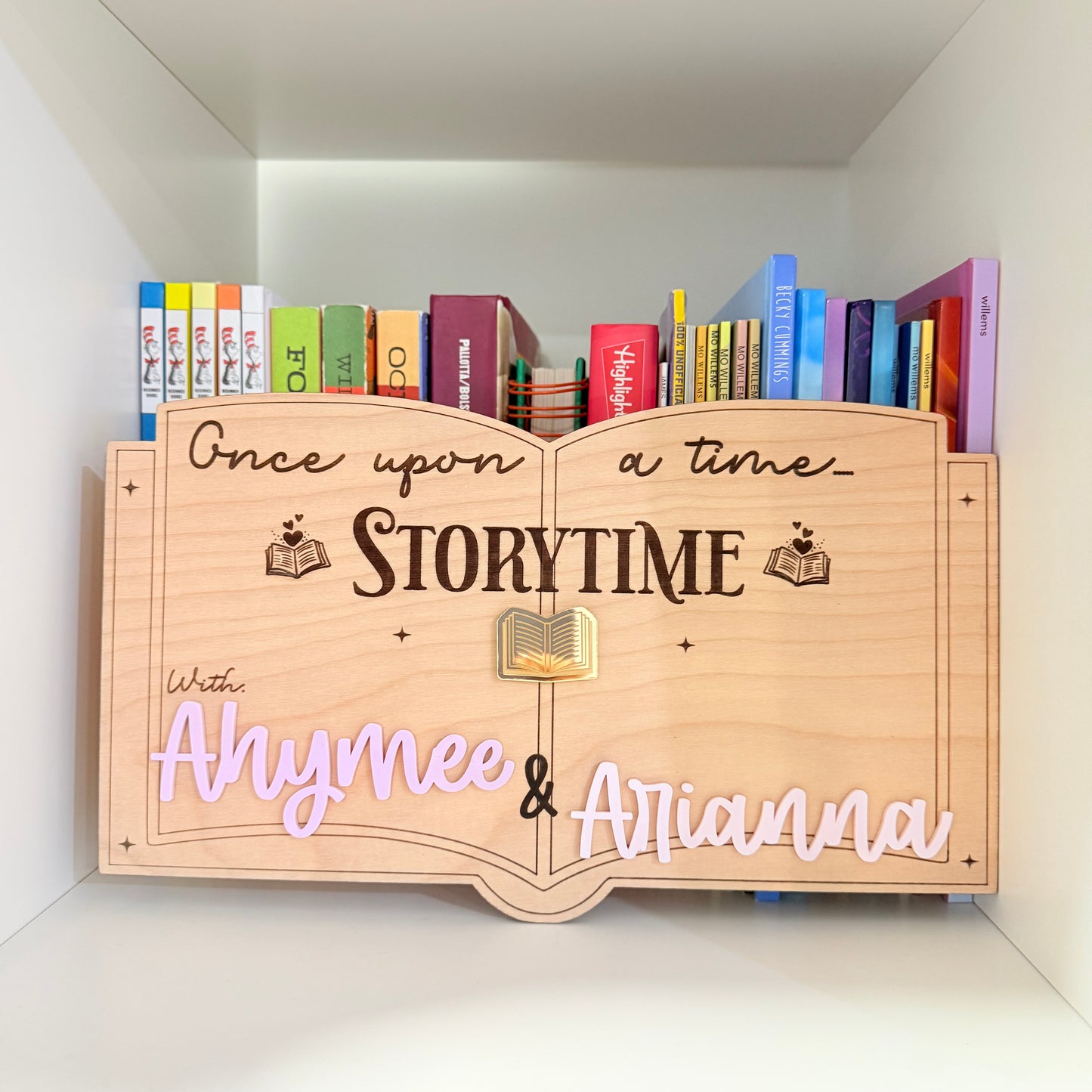 Personalized Storytime Wooden Sign for Kids | Custom Name Nursery Decor | Reading Corner Sign | Kids Room Wall Decor | Homeschool Decor