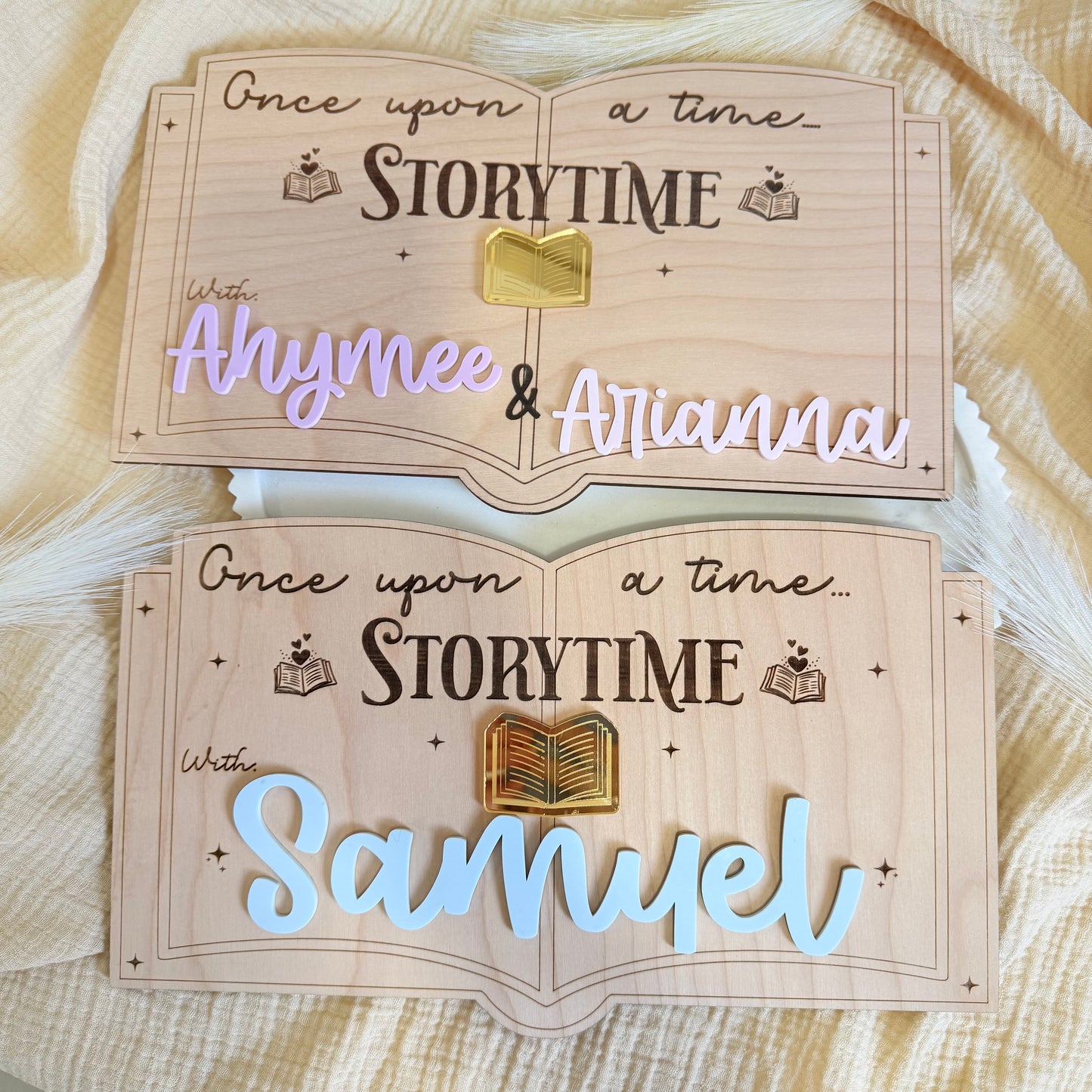 Personalized Storytime Wooden Sign for Kids | Custom Name Nursery Decor | Reading Corner Sign | Kids Room Wall Decor | Homeschool Decor
