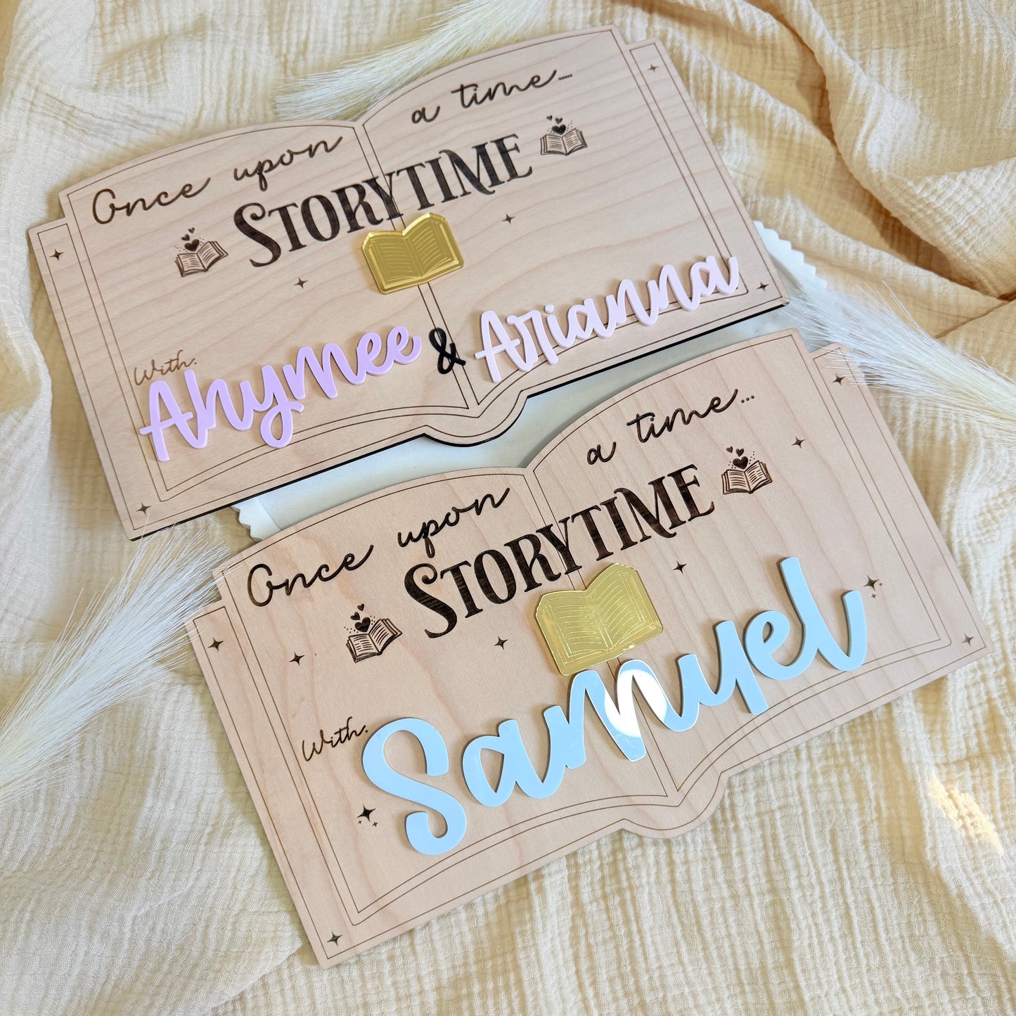 Personalized Storytime Wooden Sign for Kids | Custom Name Nursery Decor | Reading Corner Sign | Kids Room Wall Decor | Homeschool Decor
