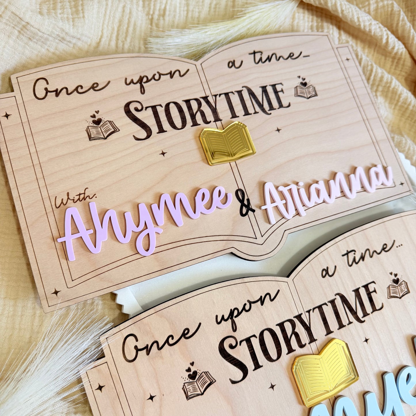 Personalized Storytime Wooden Sign for Kids | Custom Name Nursery Decor | Reading Corner Sign | Kids Room Wall Decor | Homeschool Decor