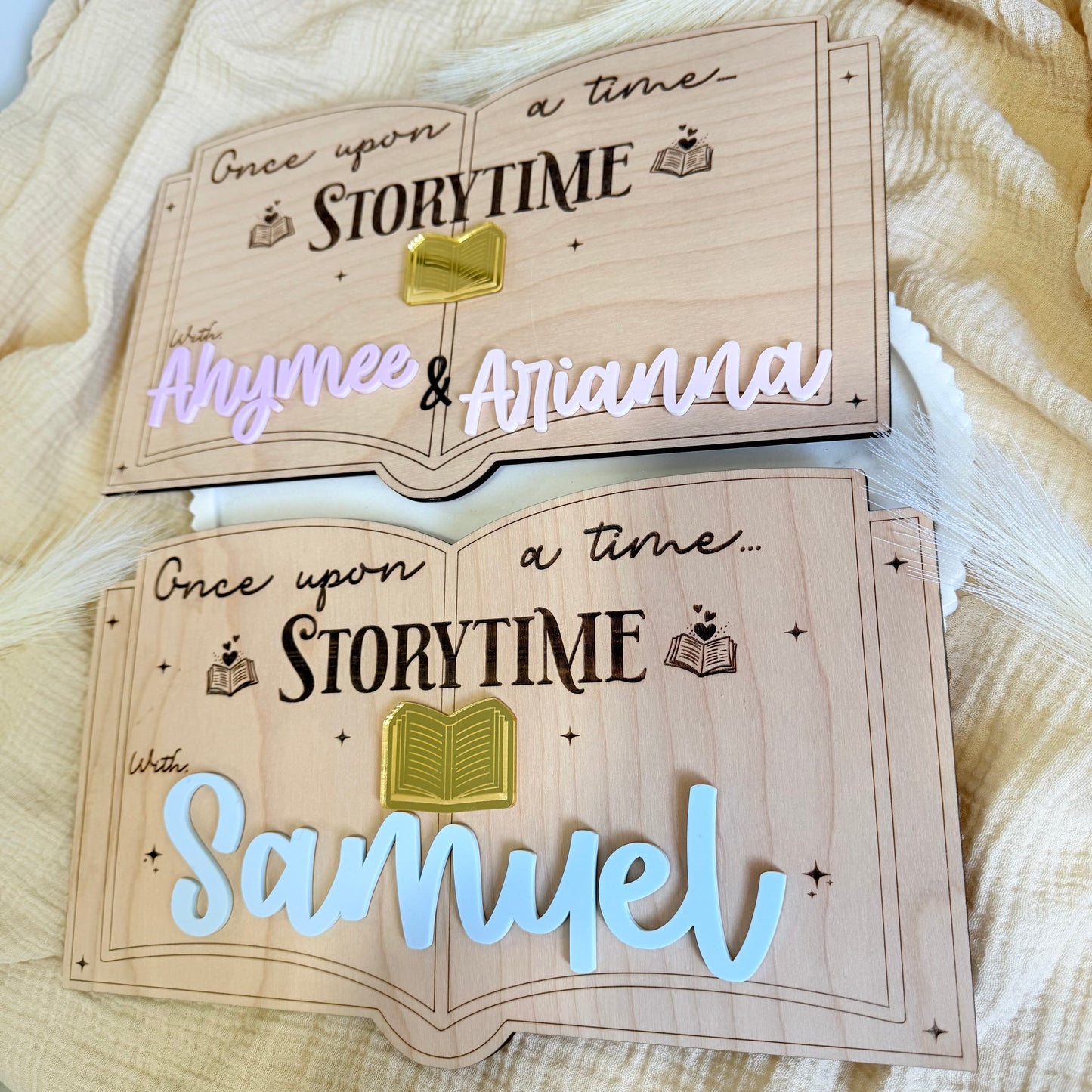Personalized Storytime Wooden Sign for Kids | Custom Name Nursery Decor | Reading Corner Sign | Kids Room Wall Decor | Homeschool Decor