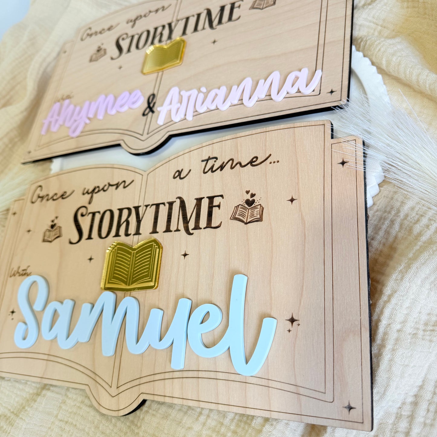 Personalized Storytime Wooden Sign for Kids | Custom Name Nursery Decor | Reading Corner Sign | Kids Room Wall Decor | Homeschool Decor