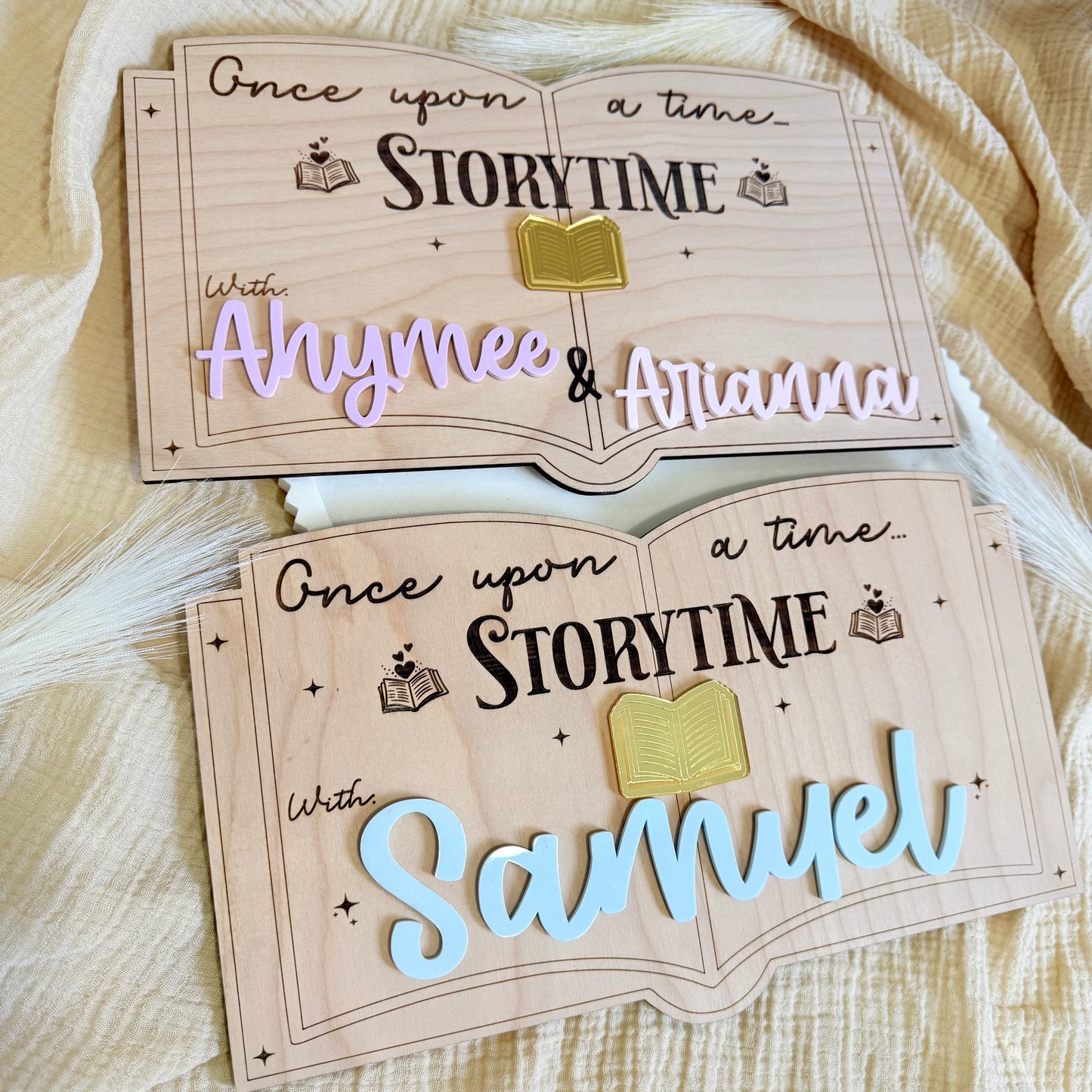 Personalized Storytime Wooden Sign for Kids | Custom Name Nursery Decor | Reading Corner Sign | Kids Room Wall Decor | Homeschool Decor