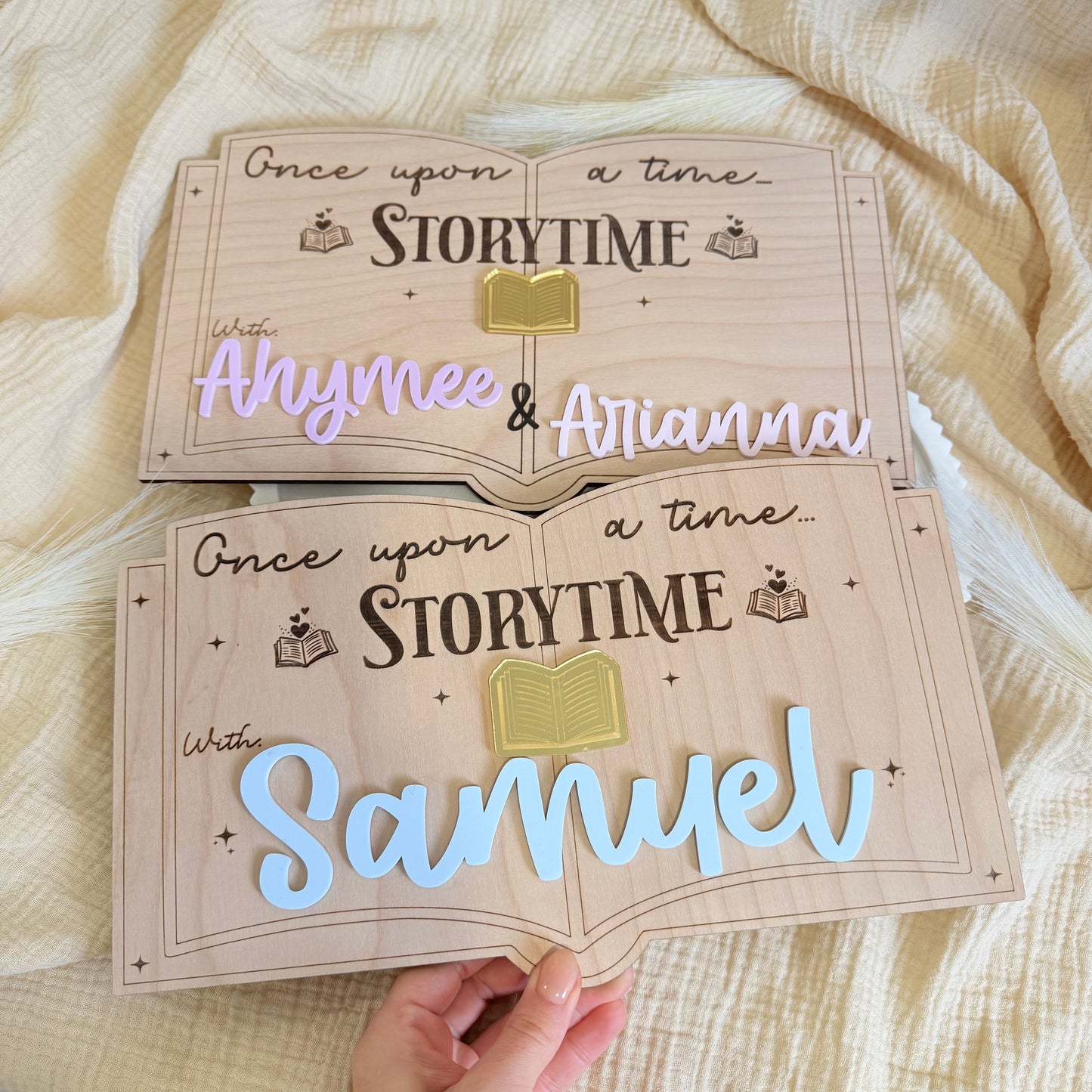 Personalized Storytime Wooden Sign for Kids | Custom Name Nursery Decor | Reading Corner Sign | Kids Room Wall Decor | Homeschool Decor