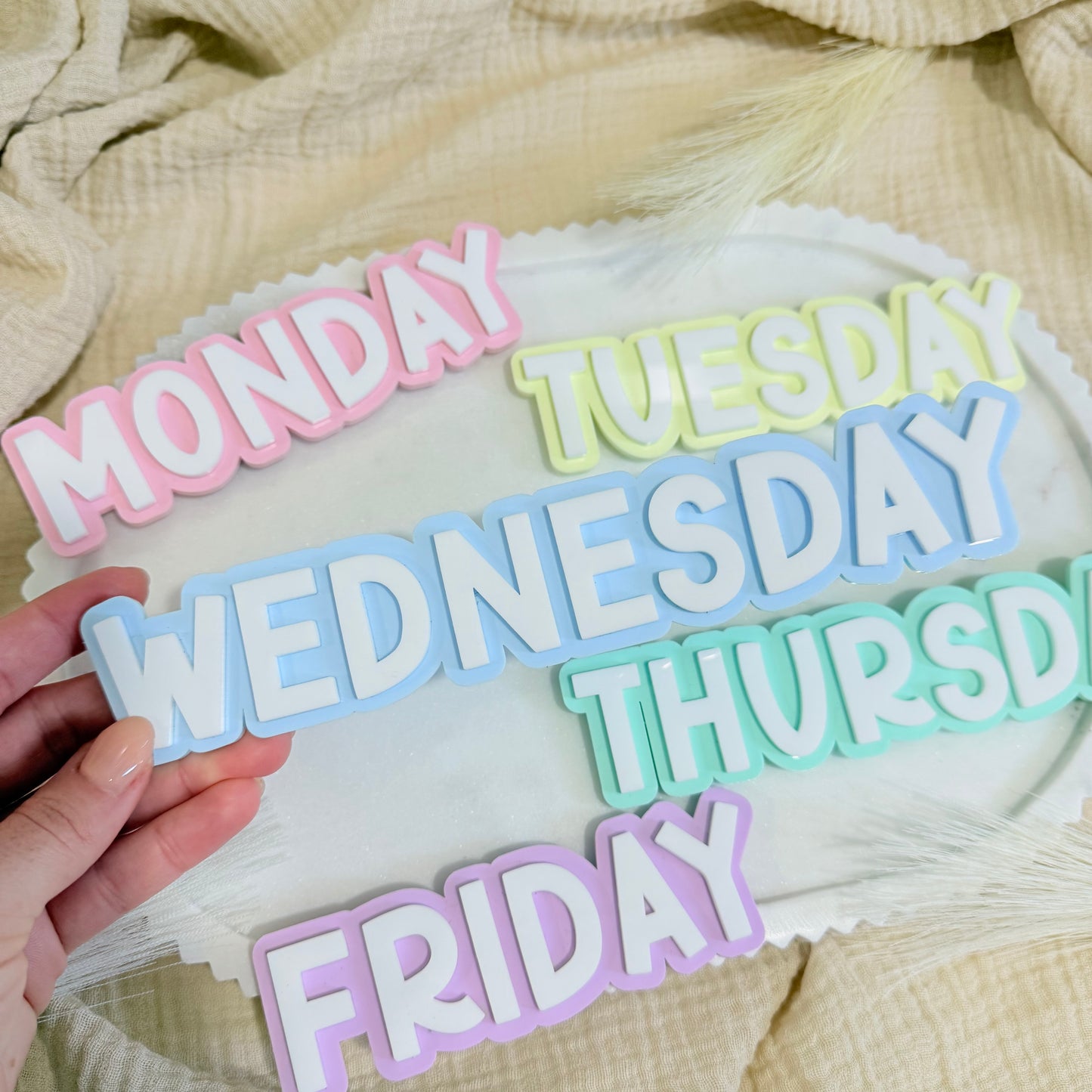 Magnetic Days of the Week Set for Whiteboard | Classroom Decor | Homeschool Organization | Pastel Teacher Board Labels | Kids Learning Tools