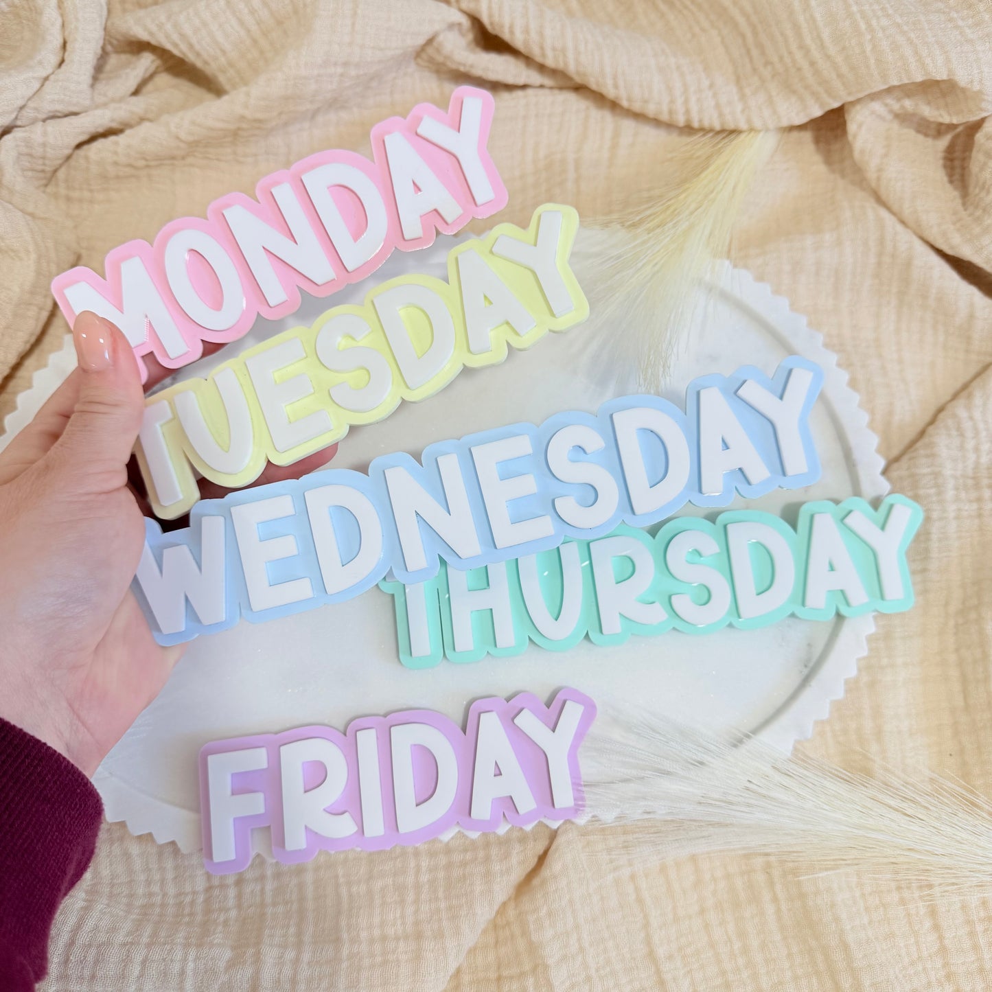 Magnetic Days of the Week Set for Whiteboard | Classroom Decor | Homeschool Organization | Pastel Teacher Board Labels | Kids Learning Tools