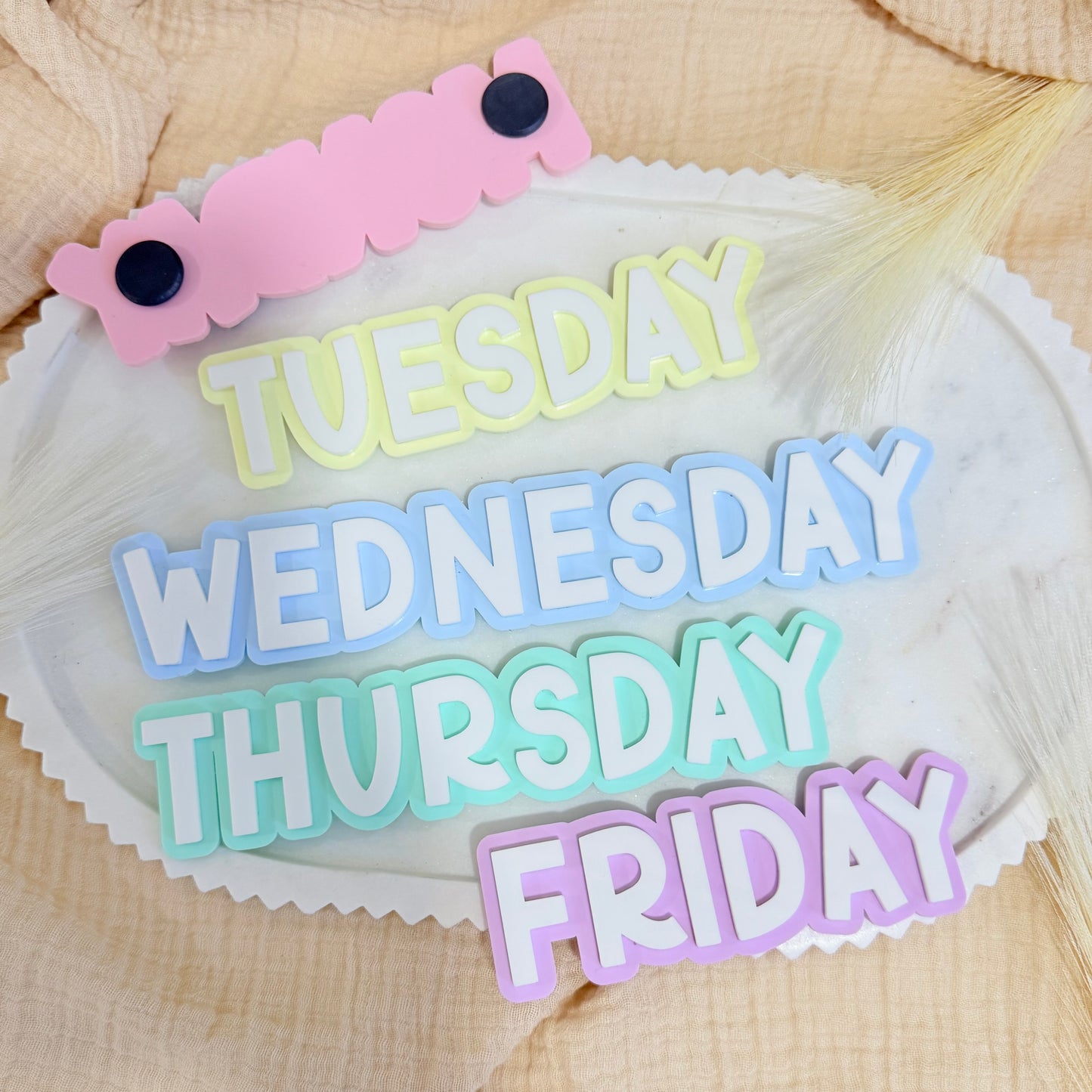 Magnetic Days of the Week Set for Whiteboard | Classroom Decor | Homeschool Organization | Pastel Teacher Board Labels | Kids Learning Tools