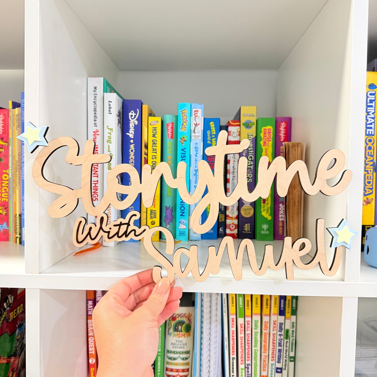 Personalized Storytime Name Sign | Kids Reading Nook Decor | Custom Kids Wall Sign | Nursery & Playroom Decor | Homeschool Room Sign